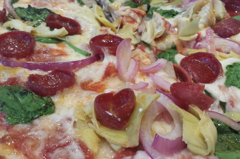 Pieology pizza one close up