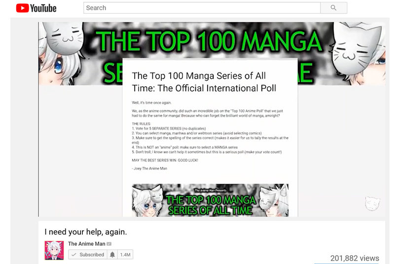 Support Top 100 Manga Poll